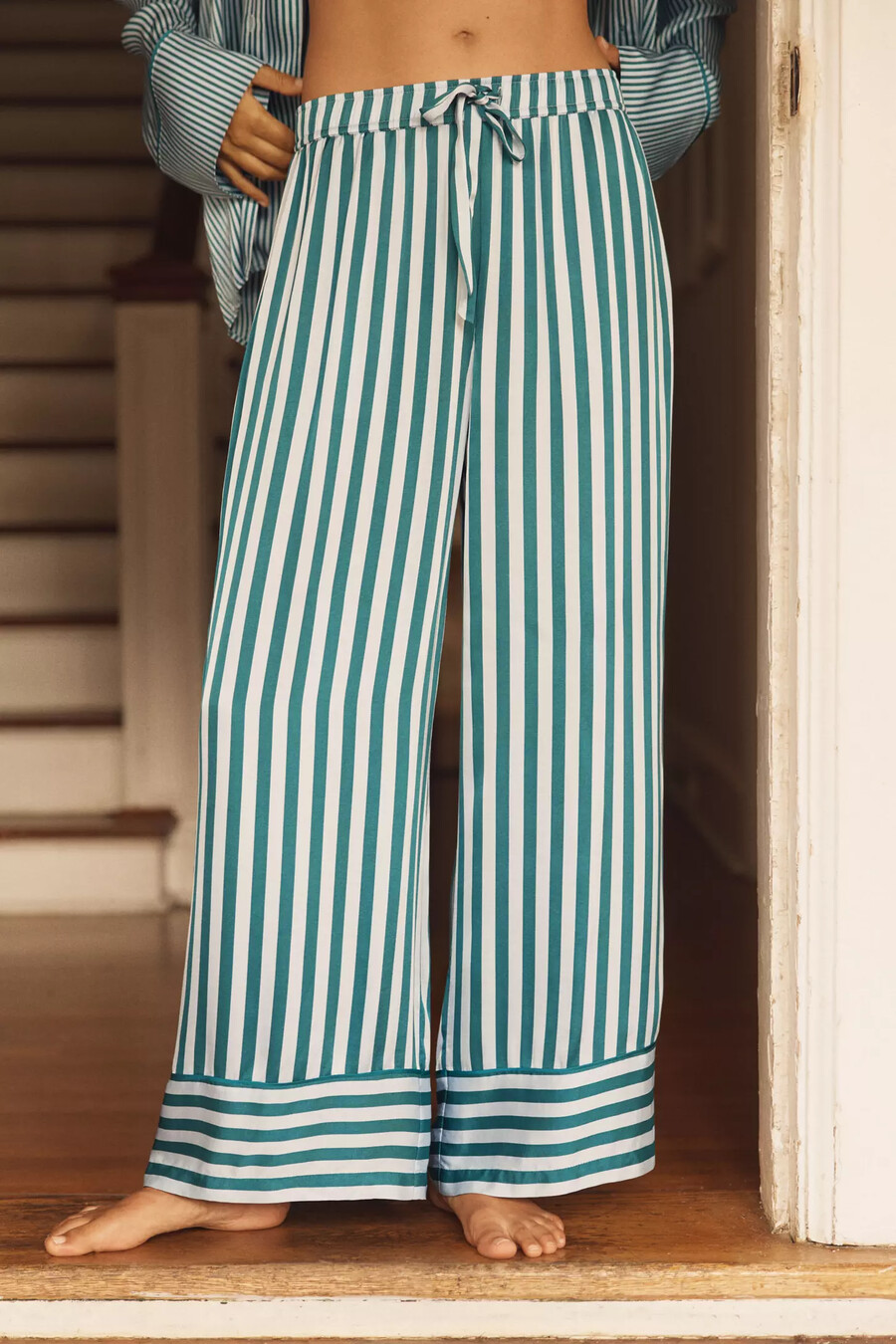 pantaloni del pigiama in seta di anthropologie