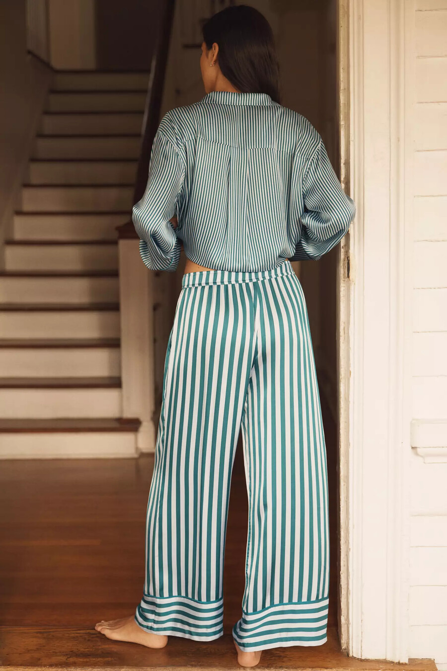 pantaloni del pigiama in seta di anthropologie