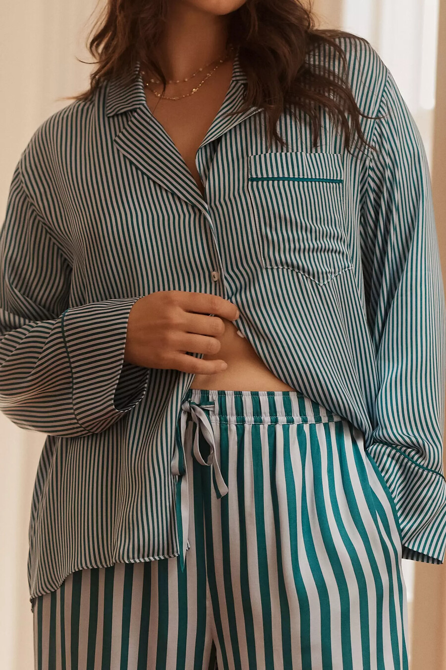 pantaloni del pigiama in seta di anthropologie
