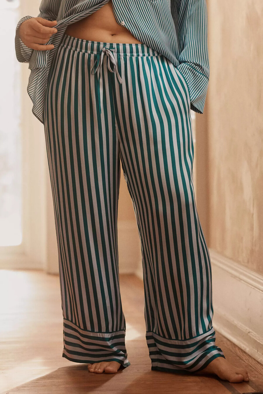 pantaloni del pigiama in seta di anthropologie