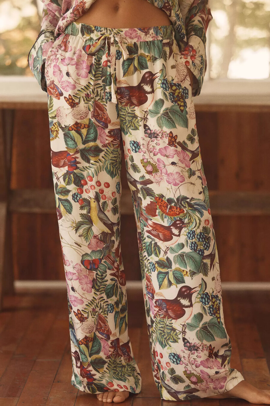 pantaloni del pigiama in seta di anthropologie