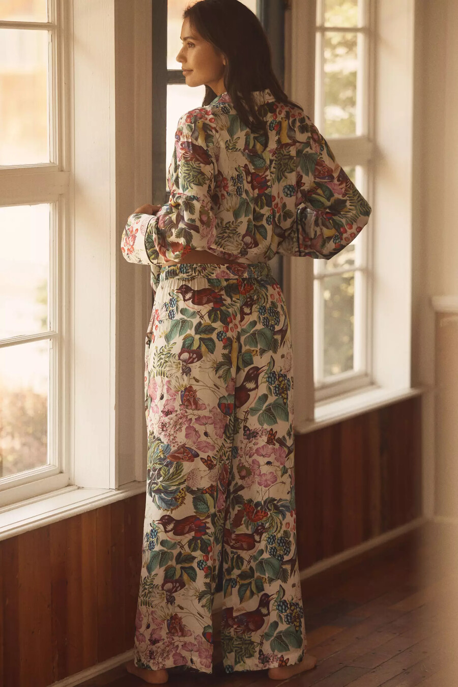 pantaloni del pigiama in seta di anthropologie