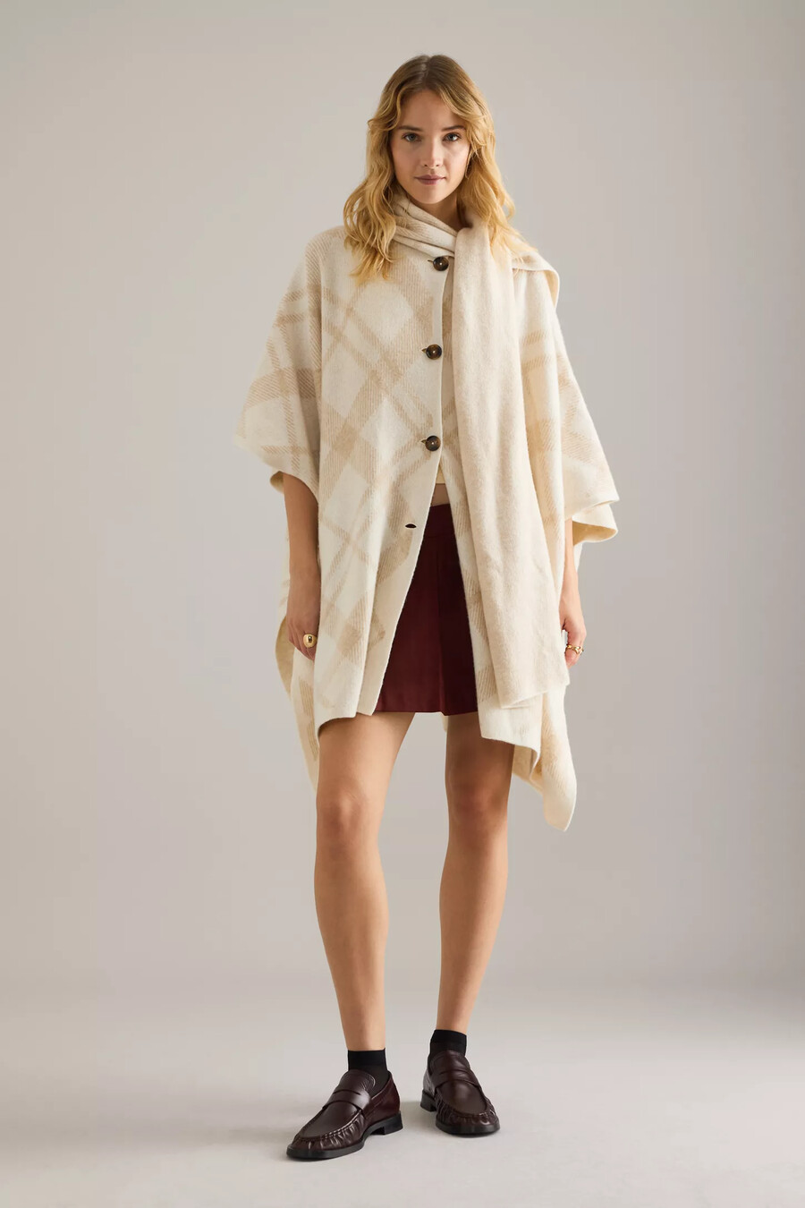 mantella in lana lavorata a maglia barbour vienna