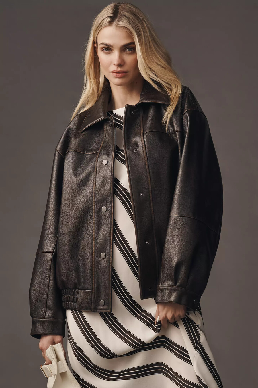 giacca in similpelle lavata oversize pilcro