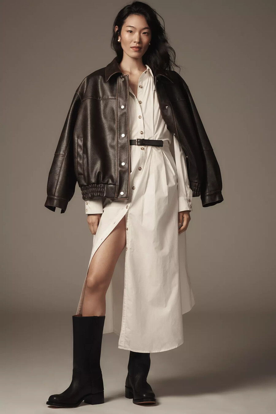 giacca in similpelle lavata oversize pilcro