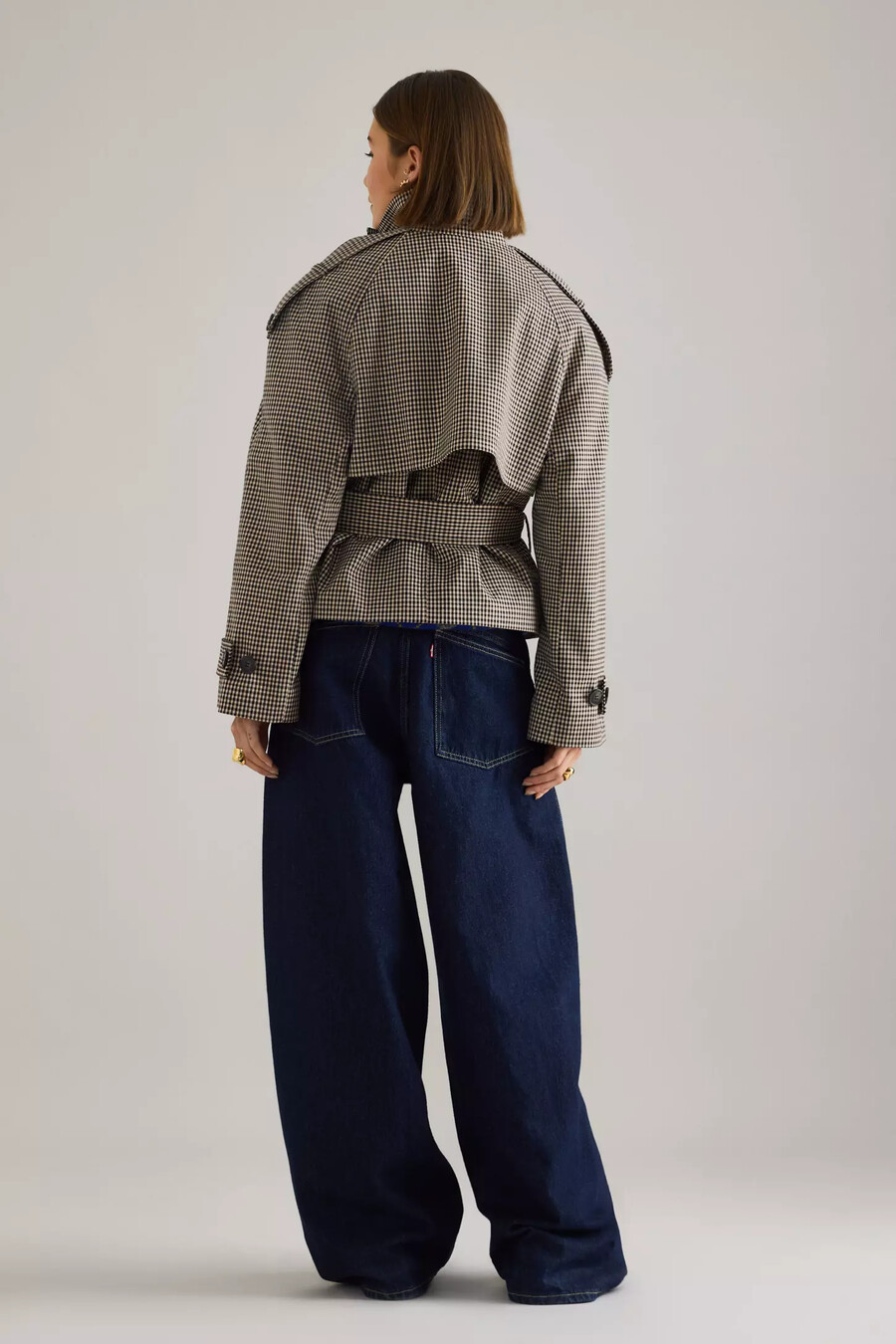 trench corto a quadri di anthropologie