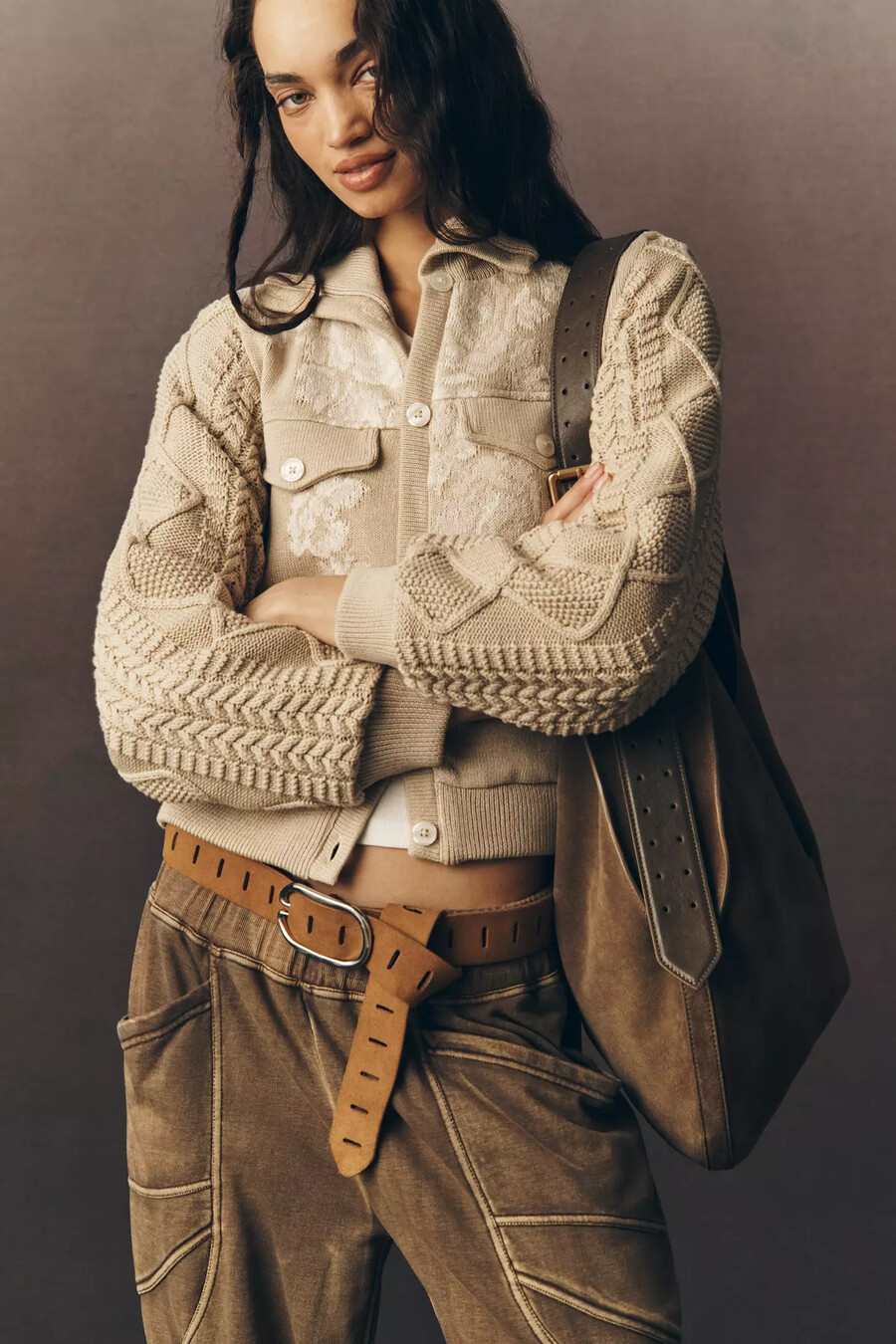 giacca con finiture in maglia di anthropologie