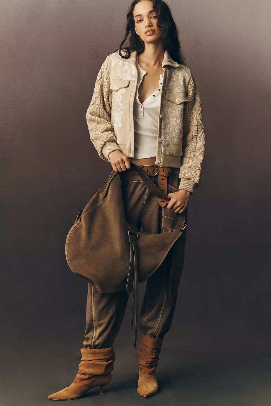 giacca con finiture in maglia di anthropologie