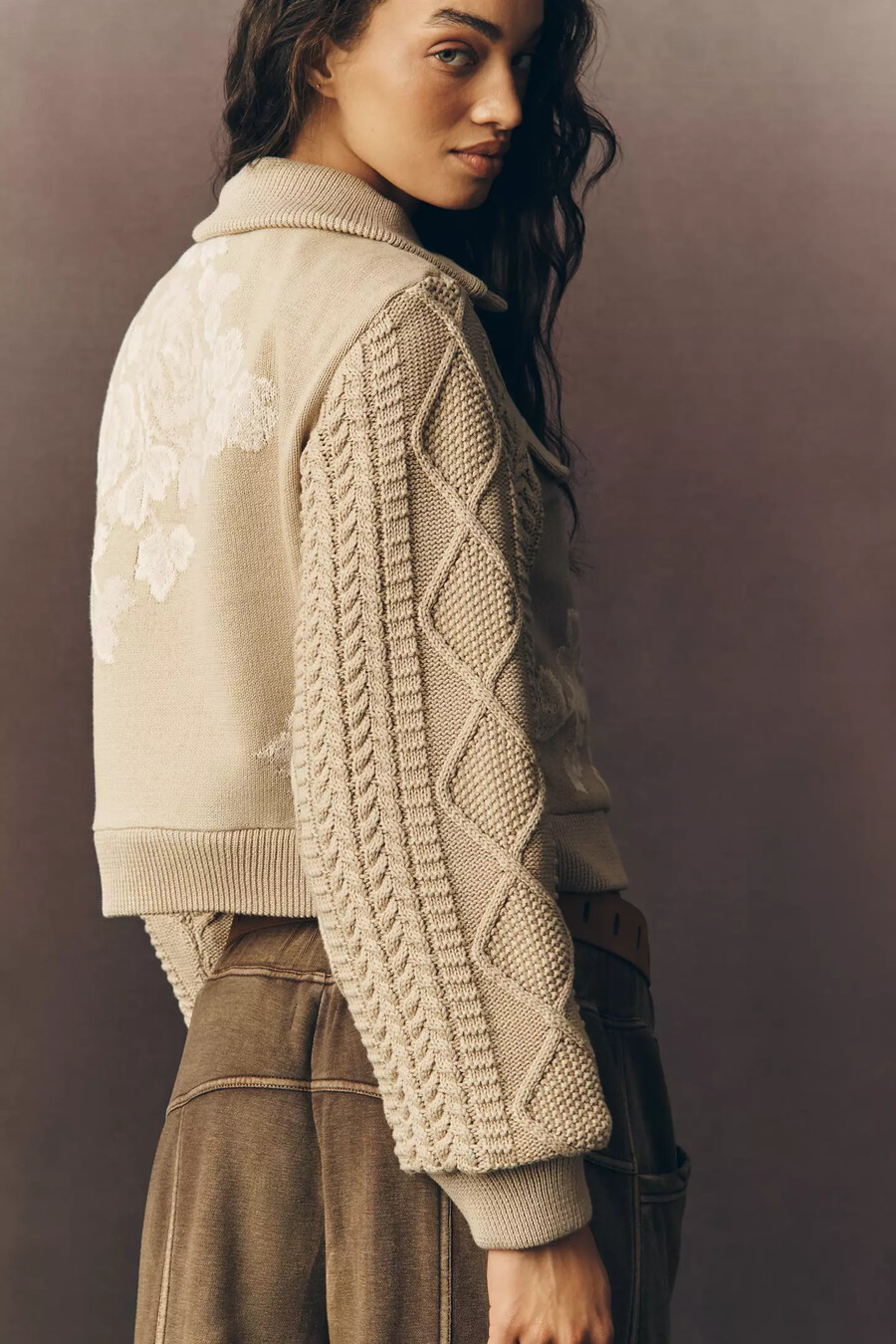 giacca con finiture in maglia di anthropologie