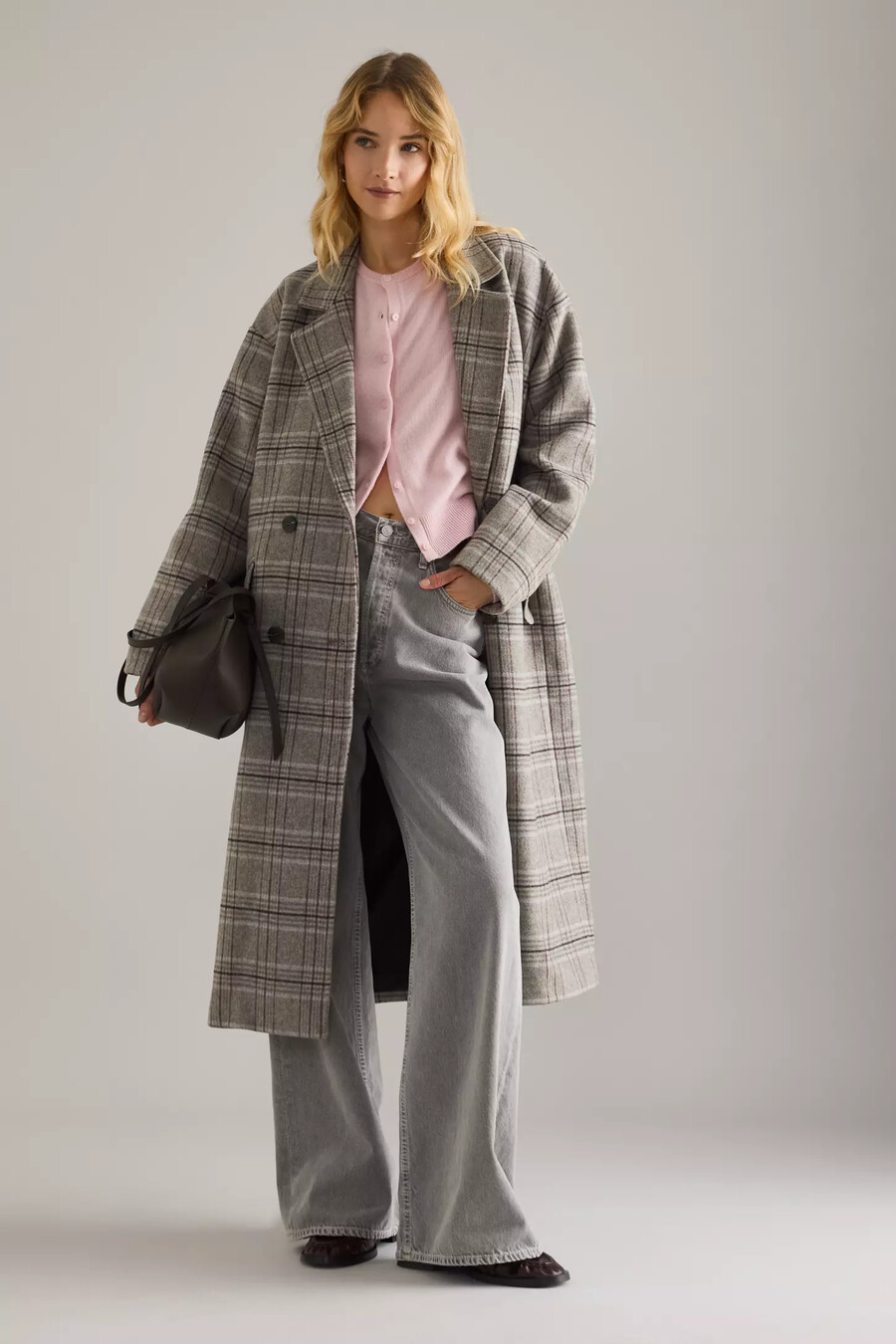 cappotto a quadri in misto lana harper selezionato