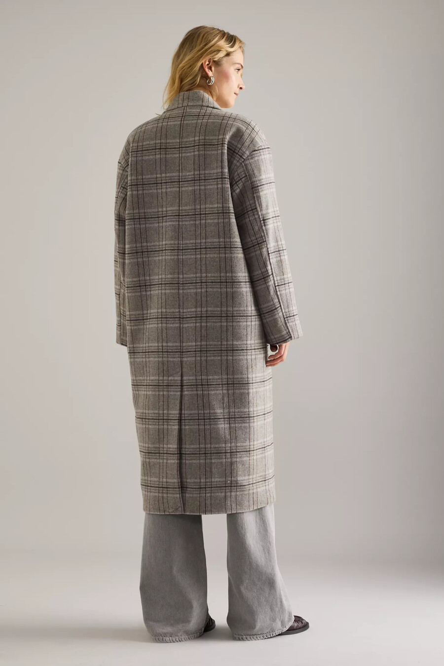 cappotto a quadri in misto lana harper selezionato
