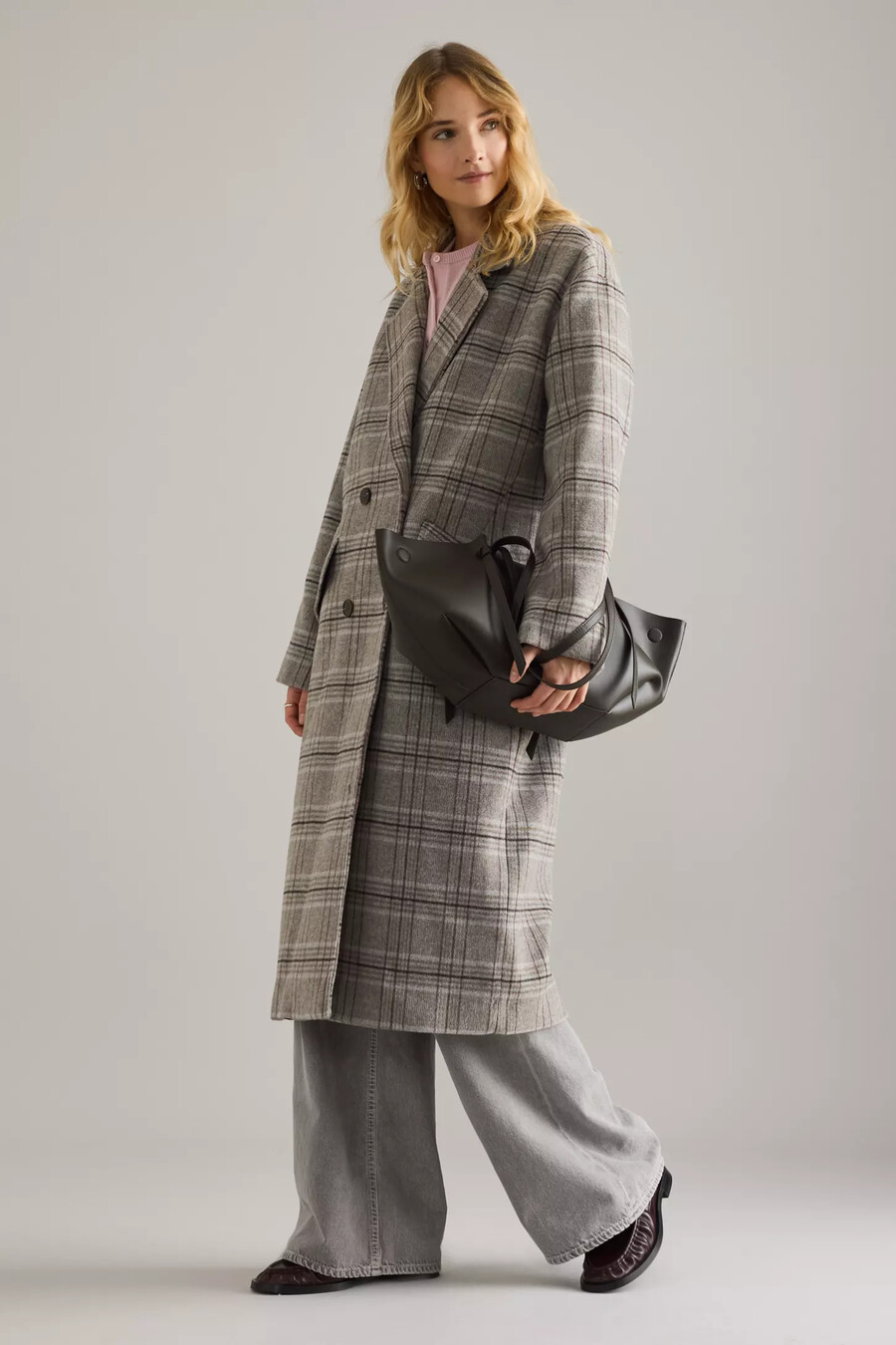 cappotto a quadri in misto lana harper selezionato