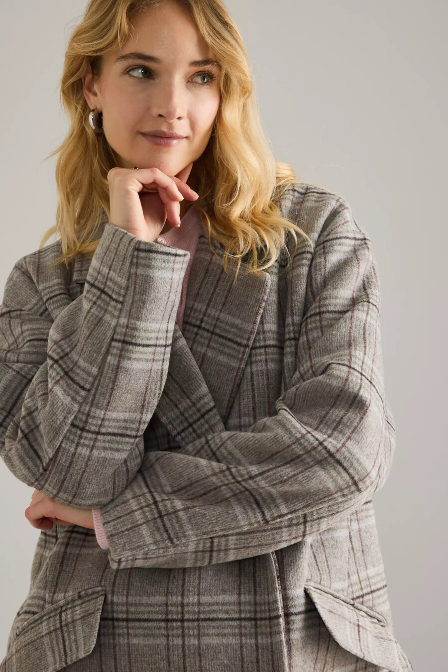 cappotto a quadri in misto lana harper selezionato