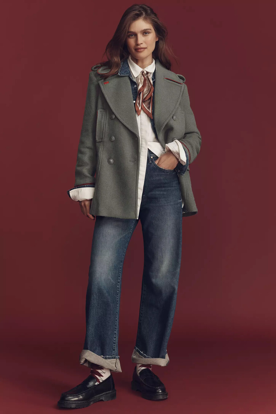 cappotto militare in misto lana di anthropologie