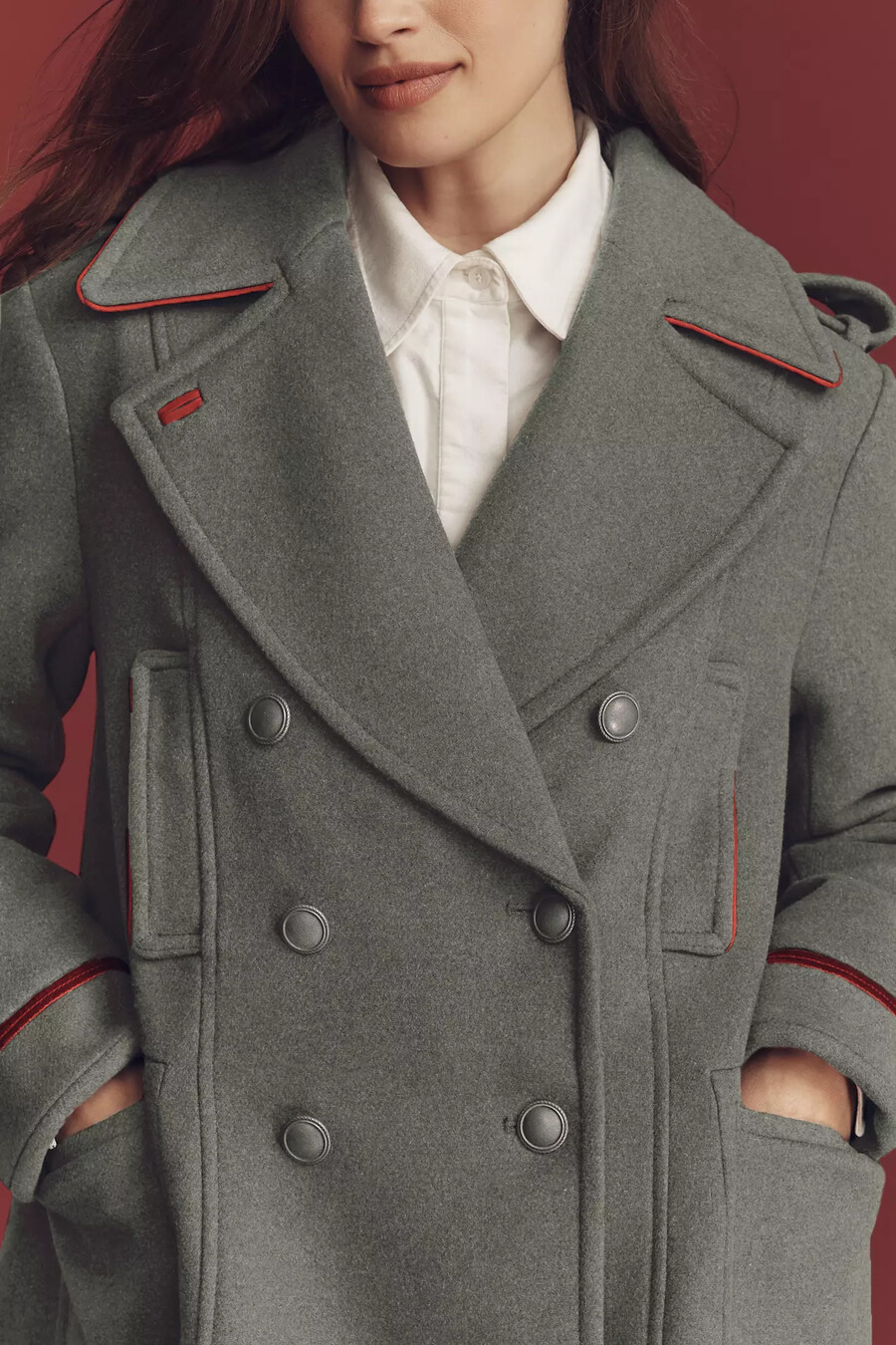 cappotto militare in misto lana di anthropologie