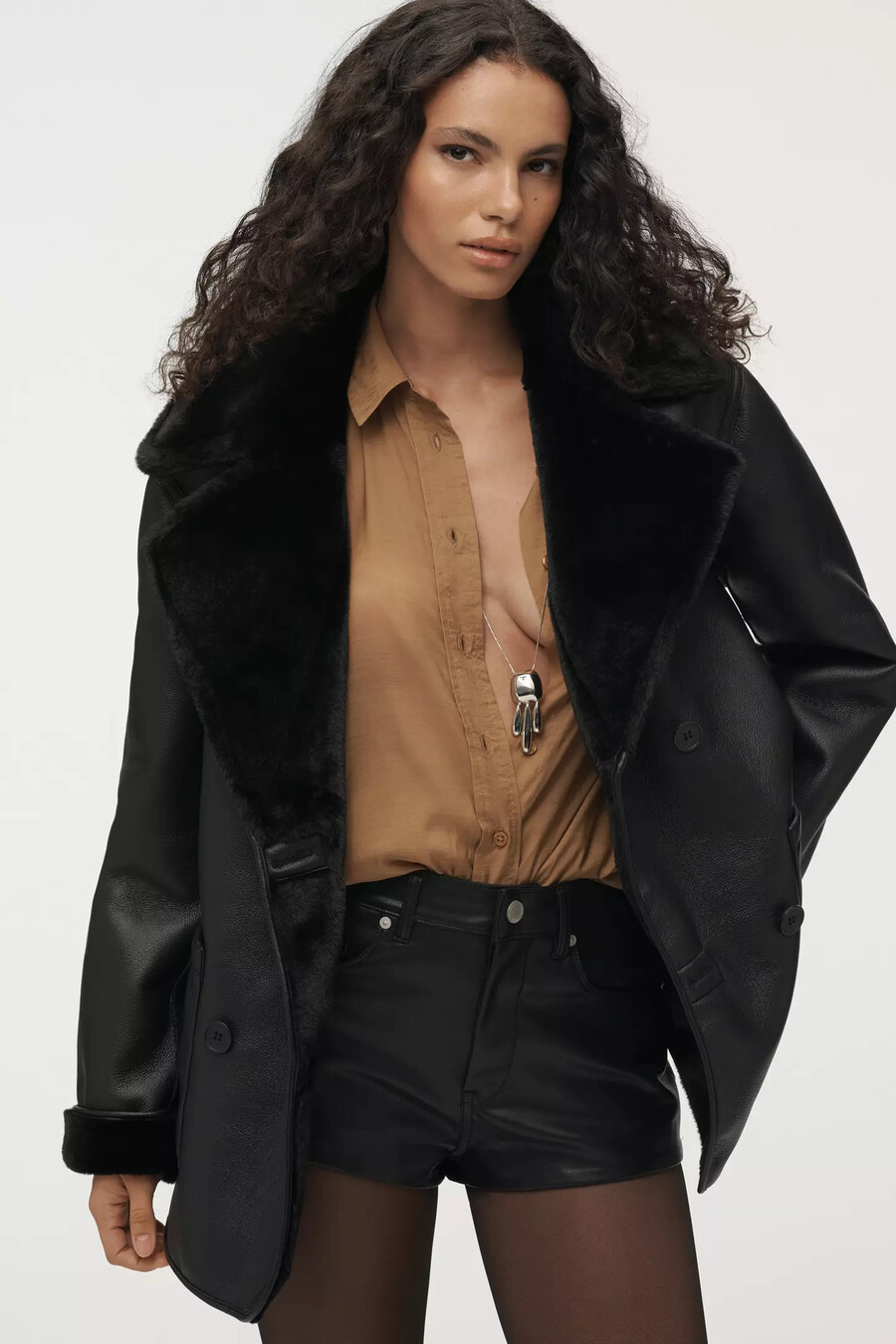 cappotto reversibile in pelliccia sintetica di anthropologie