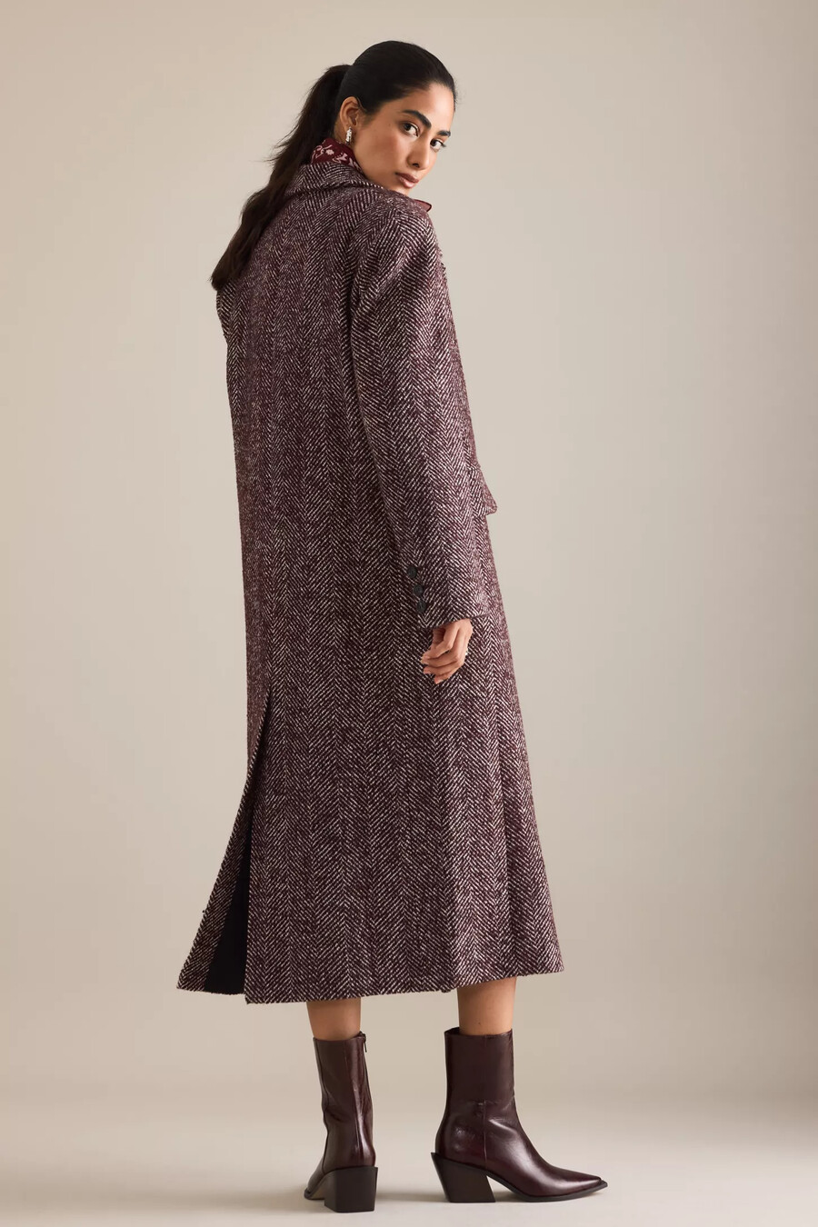 cappotto oversize a spina di pesce in misto lana di anthropologie
