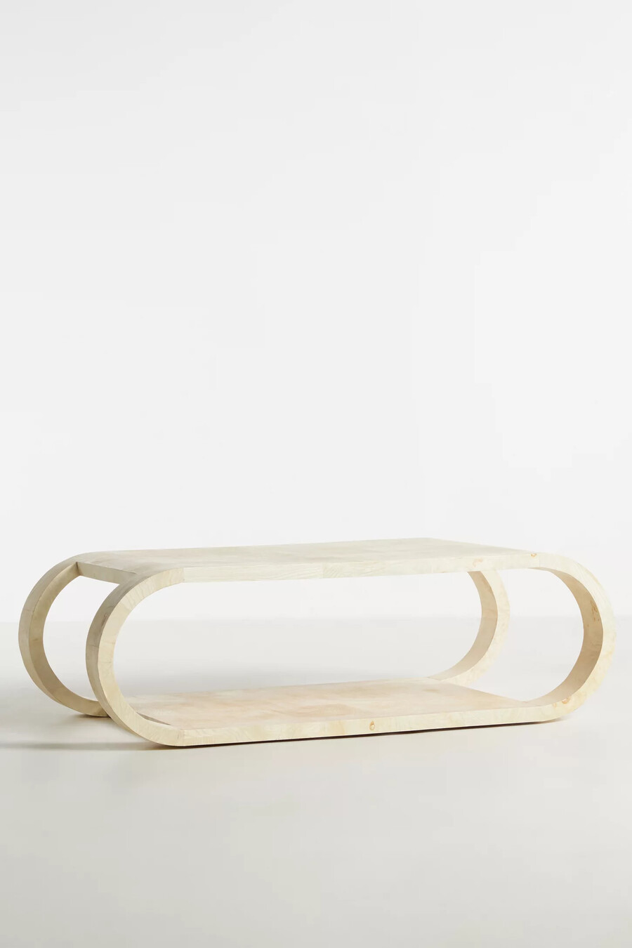 tavolino da caffè curvo in legno di acacia cassini