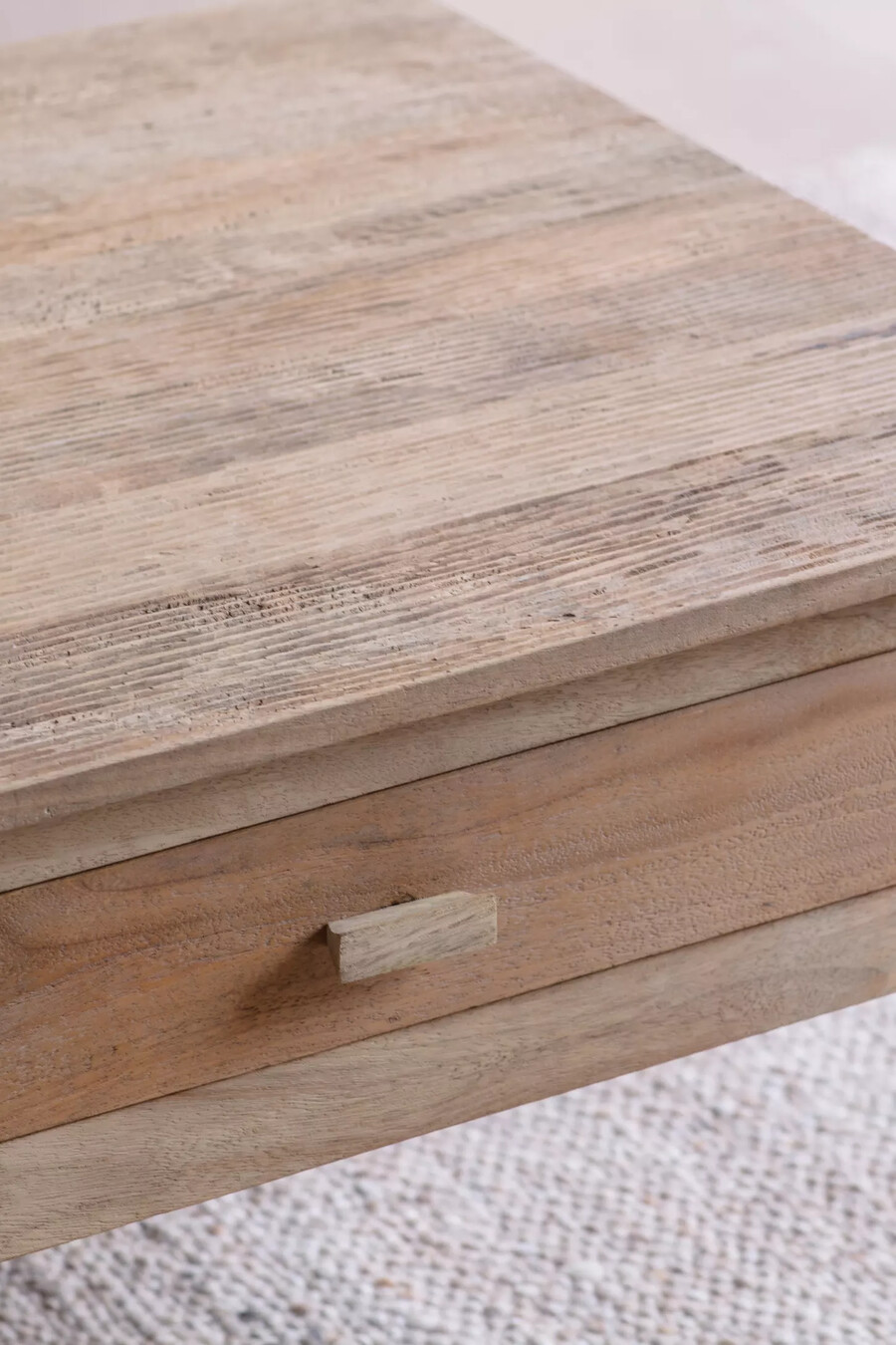 tavolino da caffè nkuku laali in legno di mango scanalato