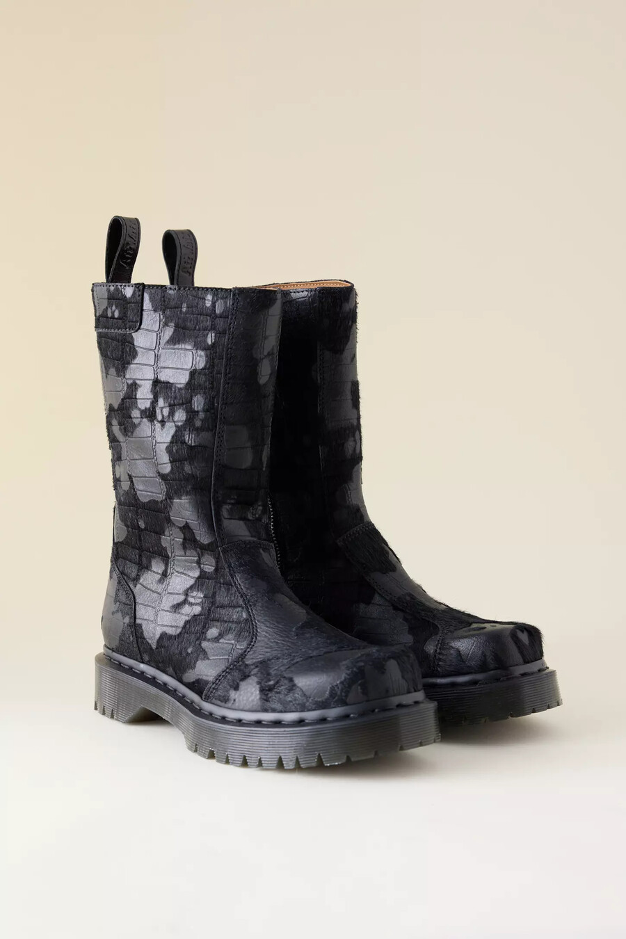 stivali dr. martens rejena hair-on croc in pelle
