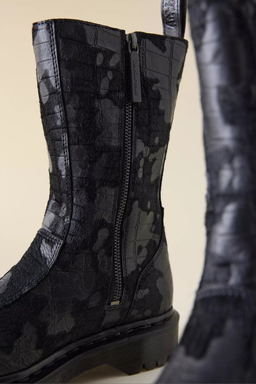 stivali dr. martens rejena hair-on croc in pelle