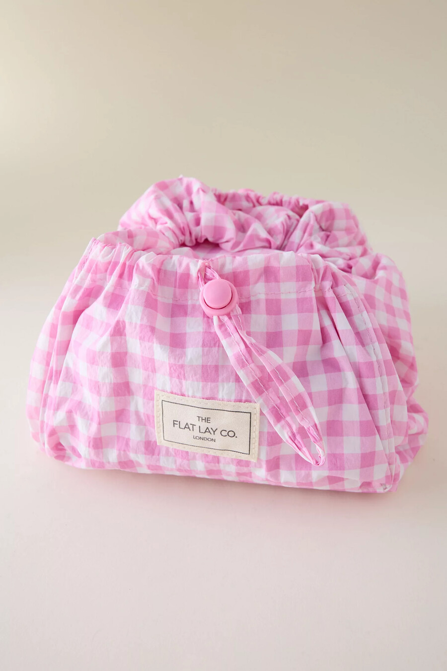borsa per il trucco con coulisse parachute di the flat lay co.