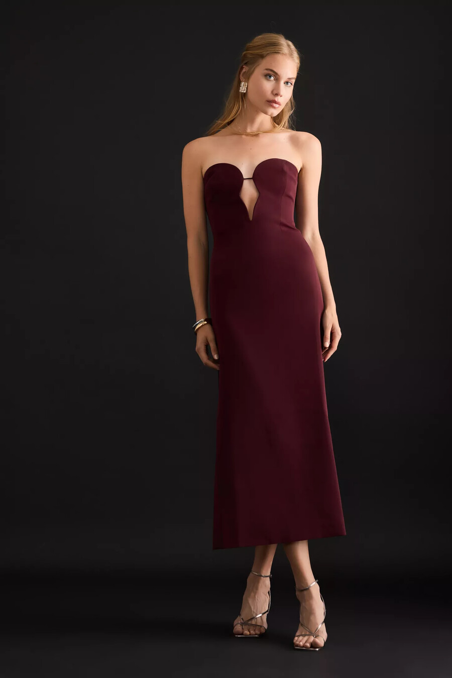 abito midi bardot eleni