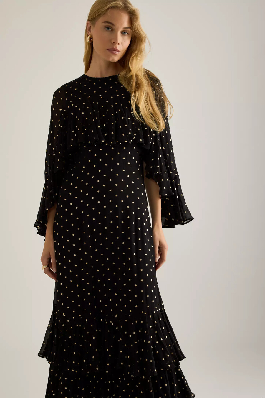 abito lungo a pois in lurex petula di queens of archive