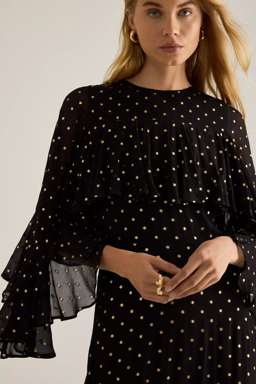 abito lungo a pois in lurex petula di queens of archive