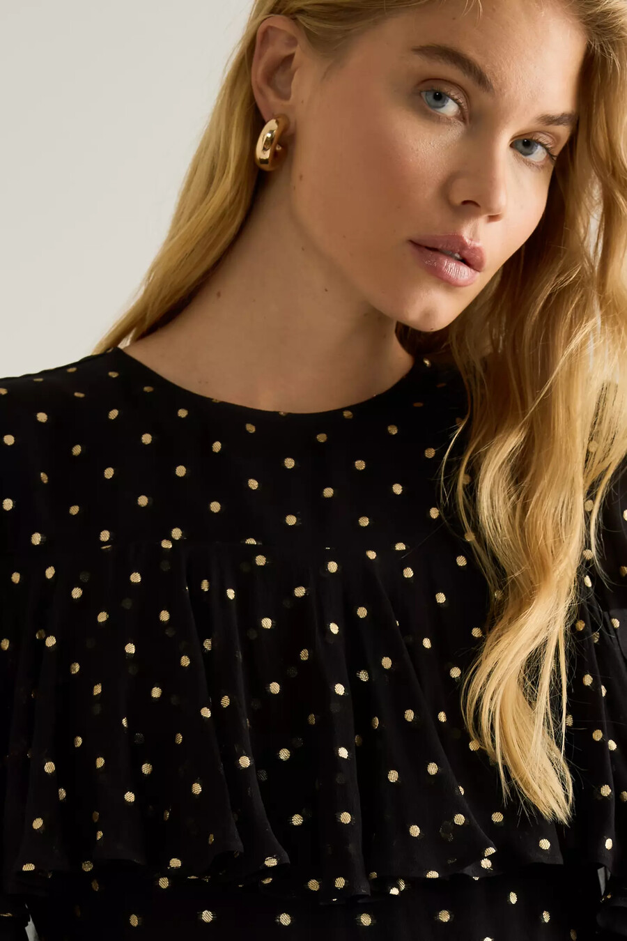 abito lungo a pois in lurex petula di queens of archive