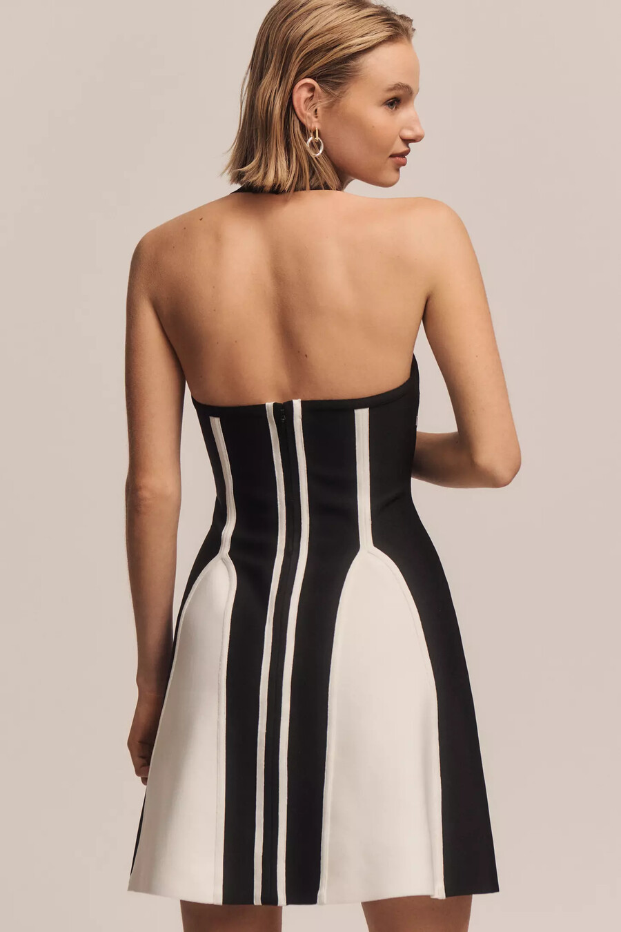 siempre x anthropologie mini abito color block con scollo allamericana