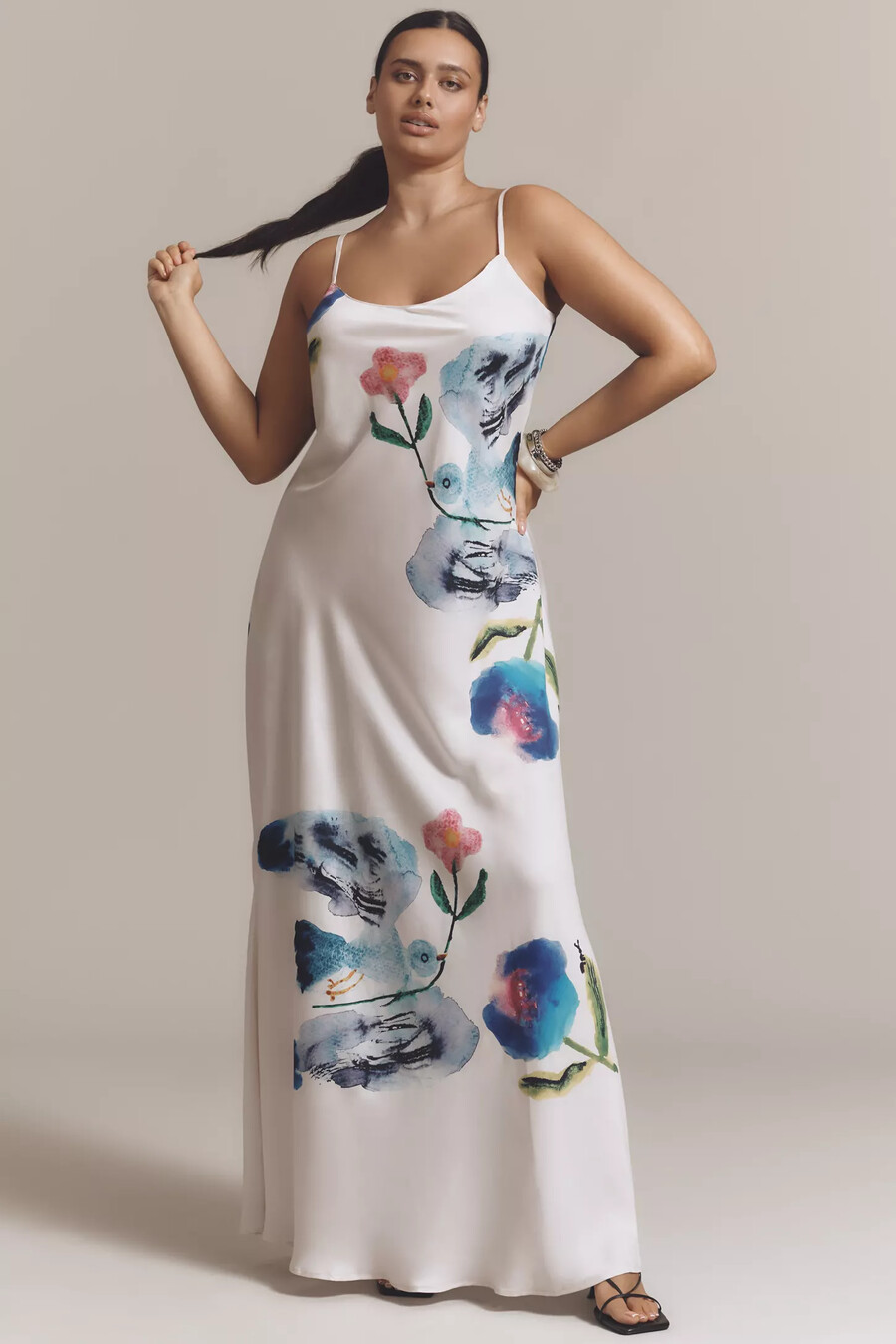 abito midi sottoveste stampato yumi kimura x lyrebird
