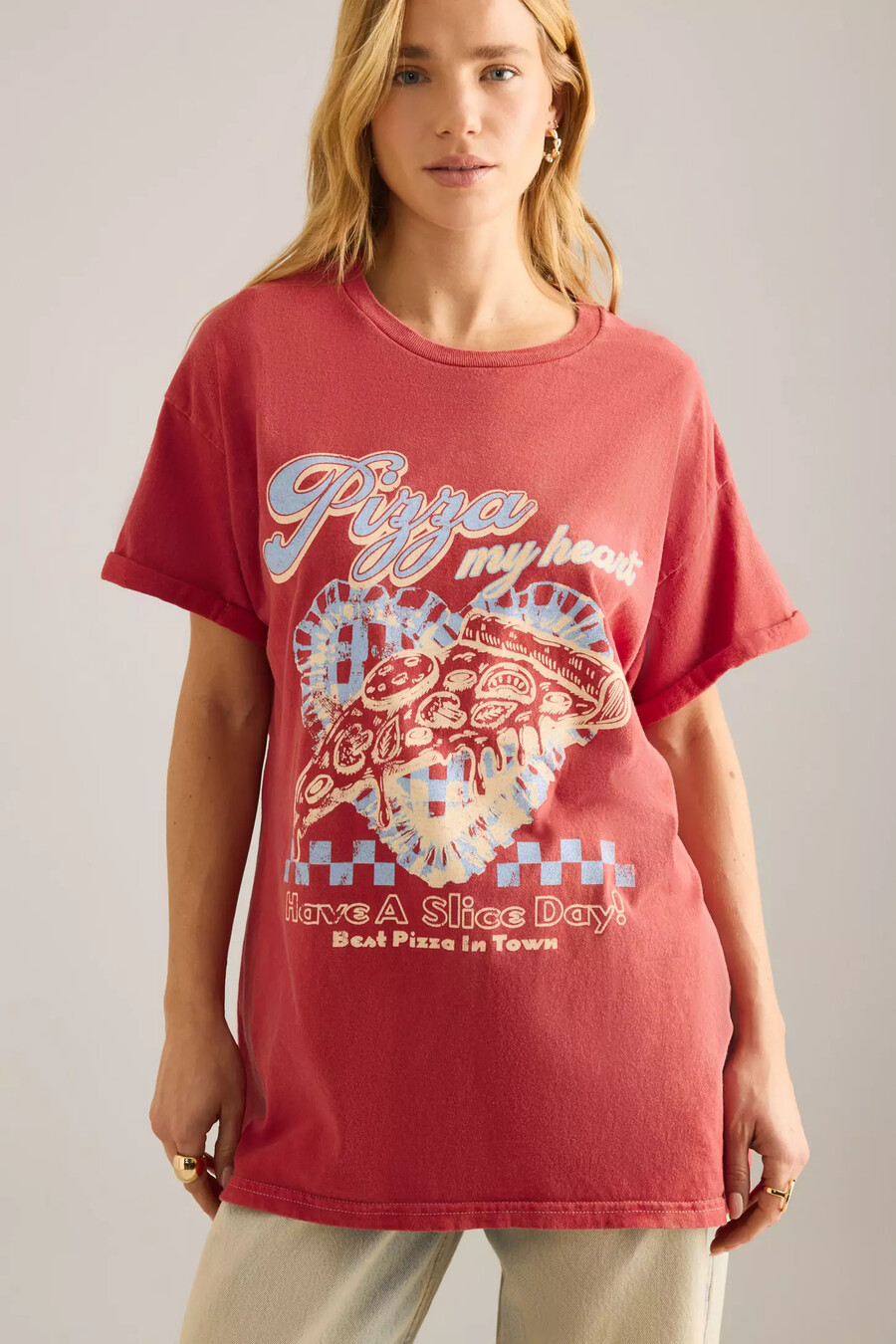 di anthropologie pizza my heart graphic boyfriend t-shirt