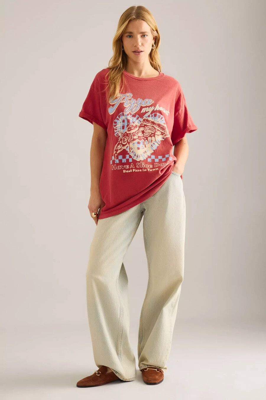 di anthropologie pizza my heart graphic boyfriend t-shirt
