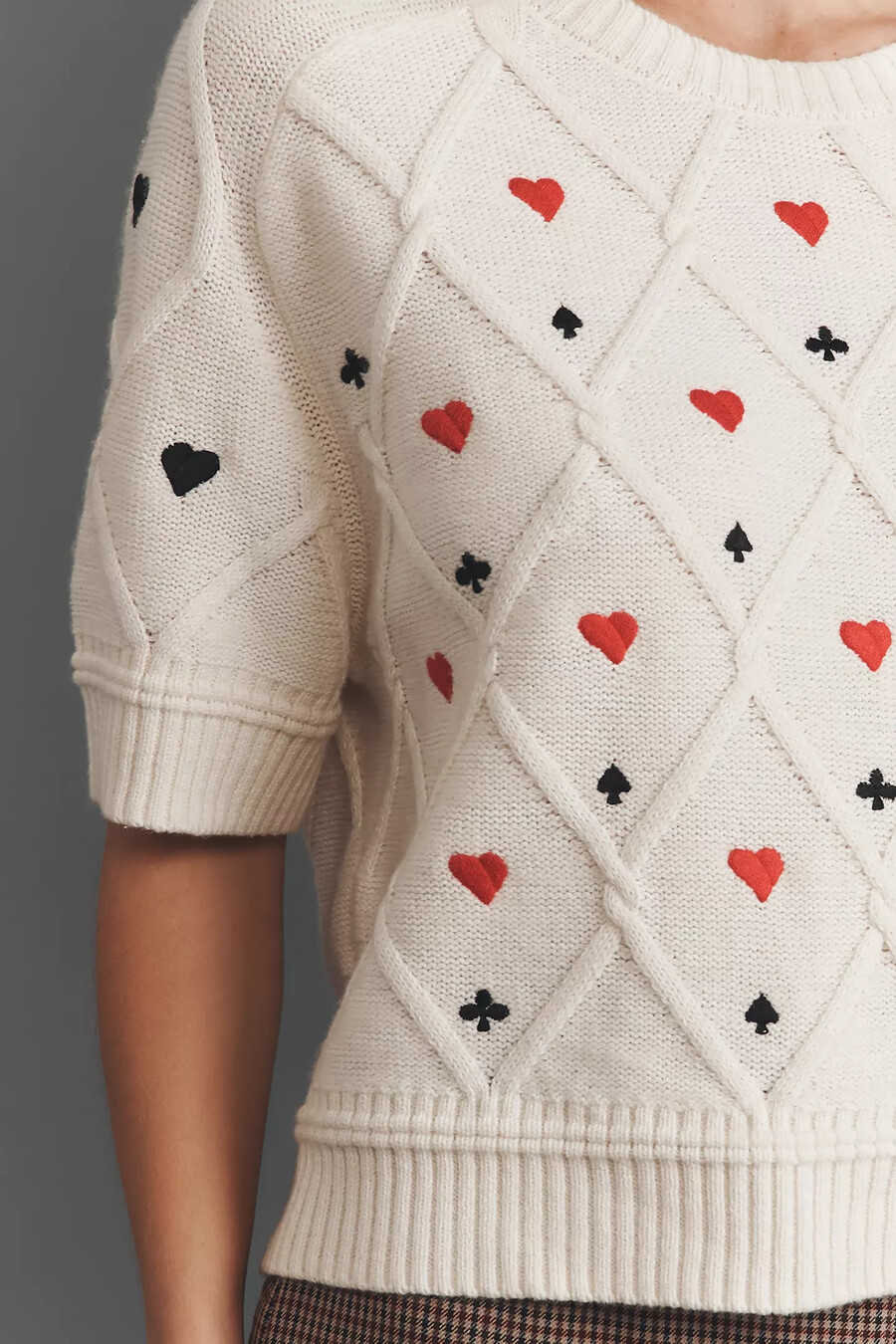 maglione grafico in misto lana maeve crop