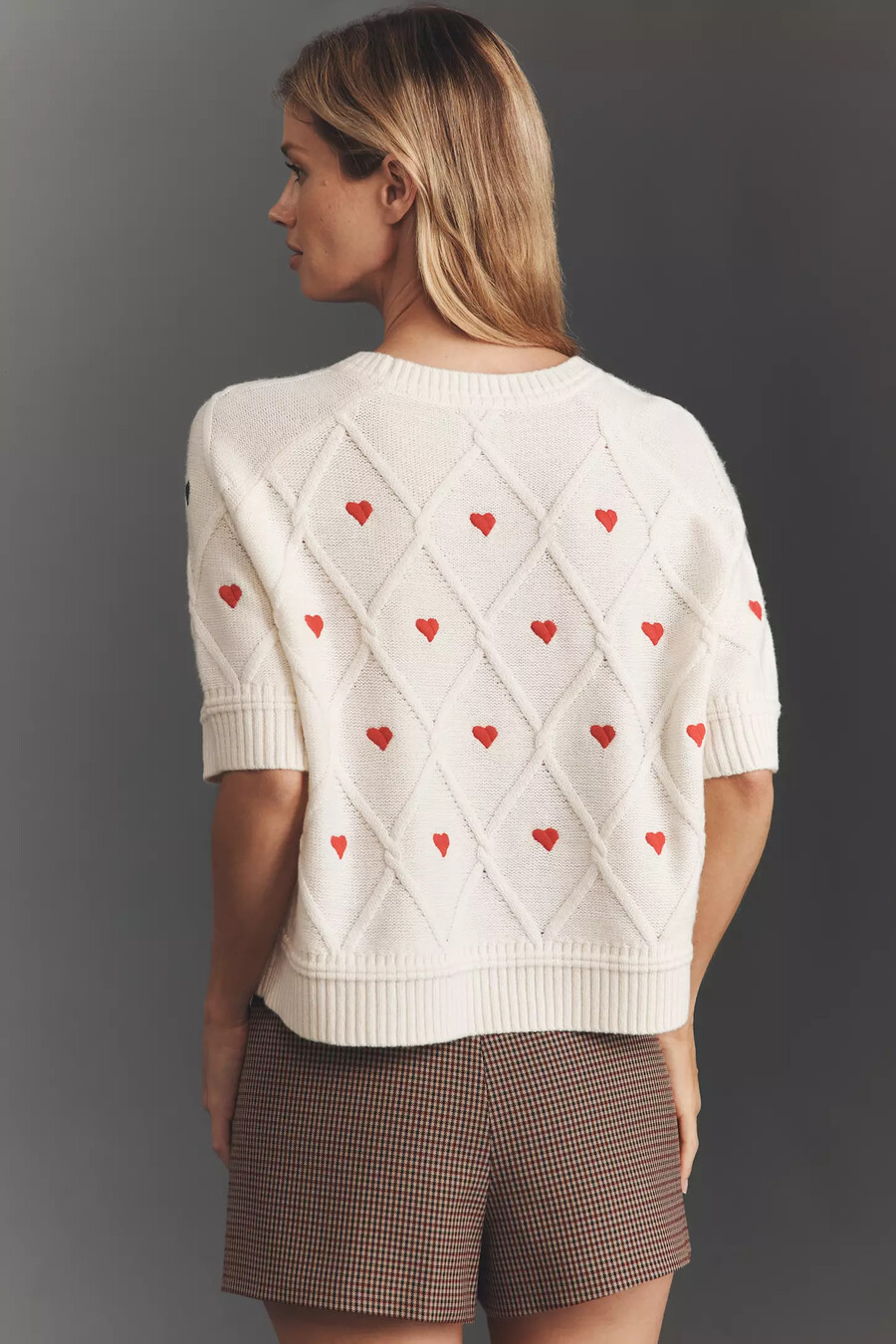 maglione grafico in misto lana maeve crop