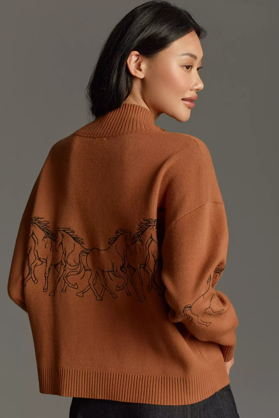 maglione maeve con collo alto e mezza zip