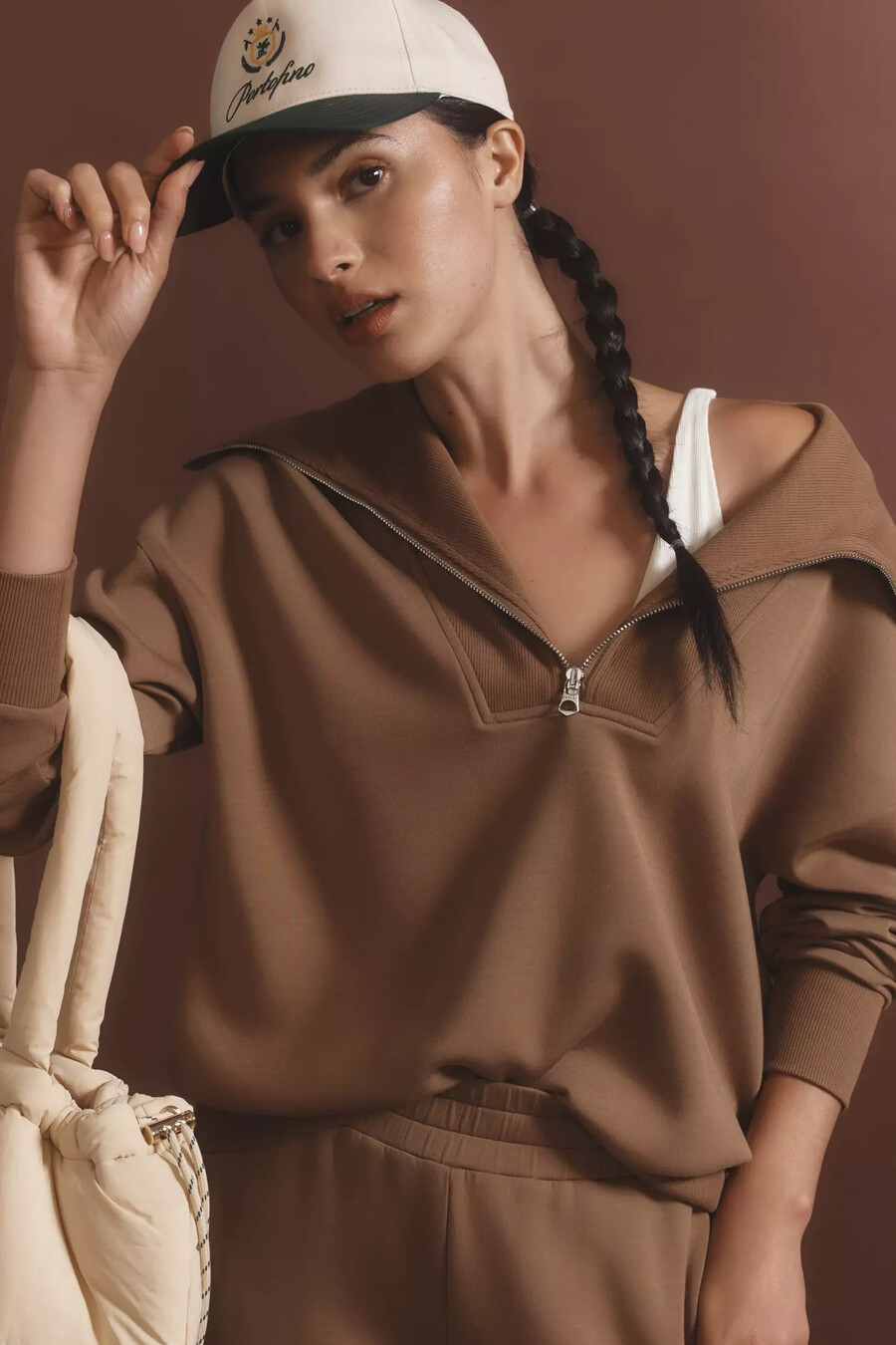 felpa con mezza zip varley catherine