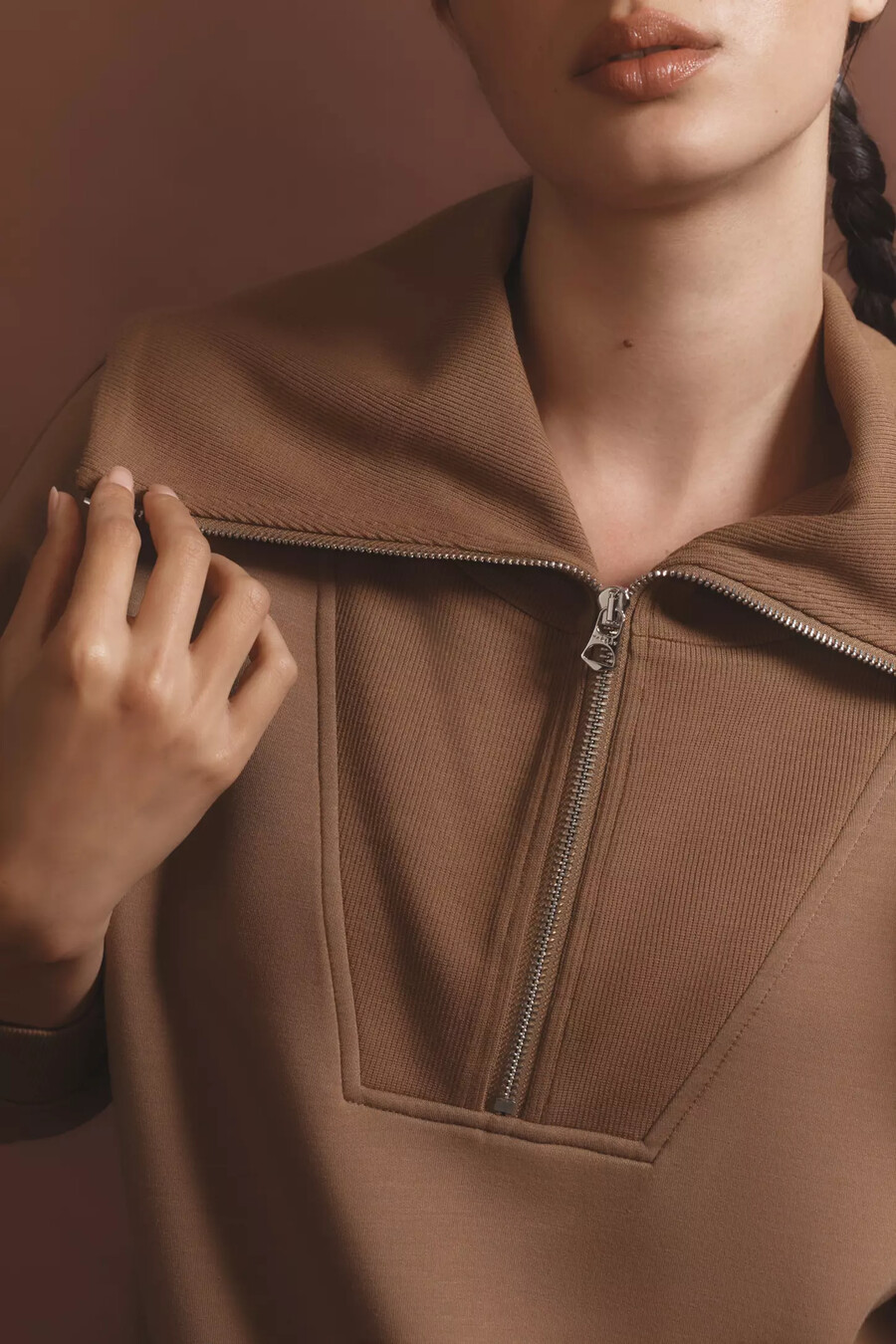 felpa con mezza zip varley catherine