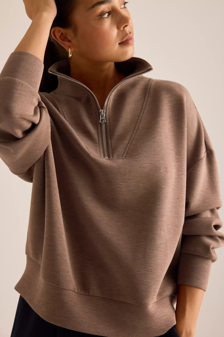 felpa con mezza zip varley hawley