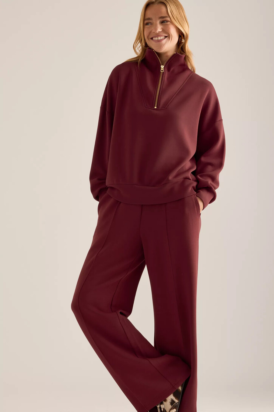 felpa con mezza zip varley hawley