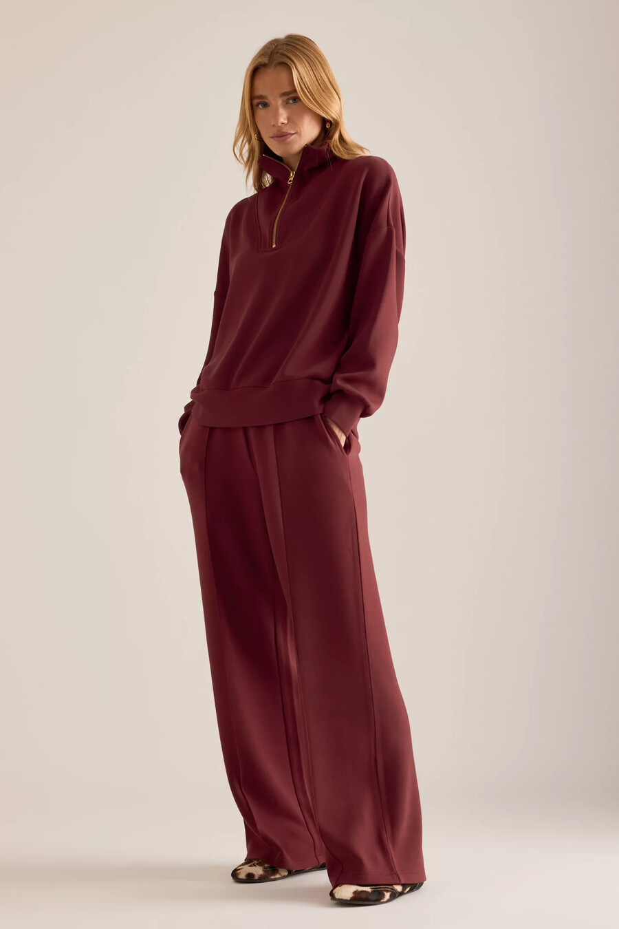 felpa con mezza zip varley hawley