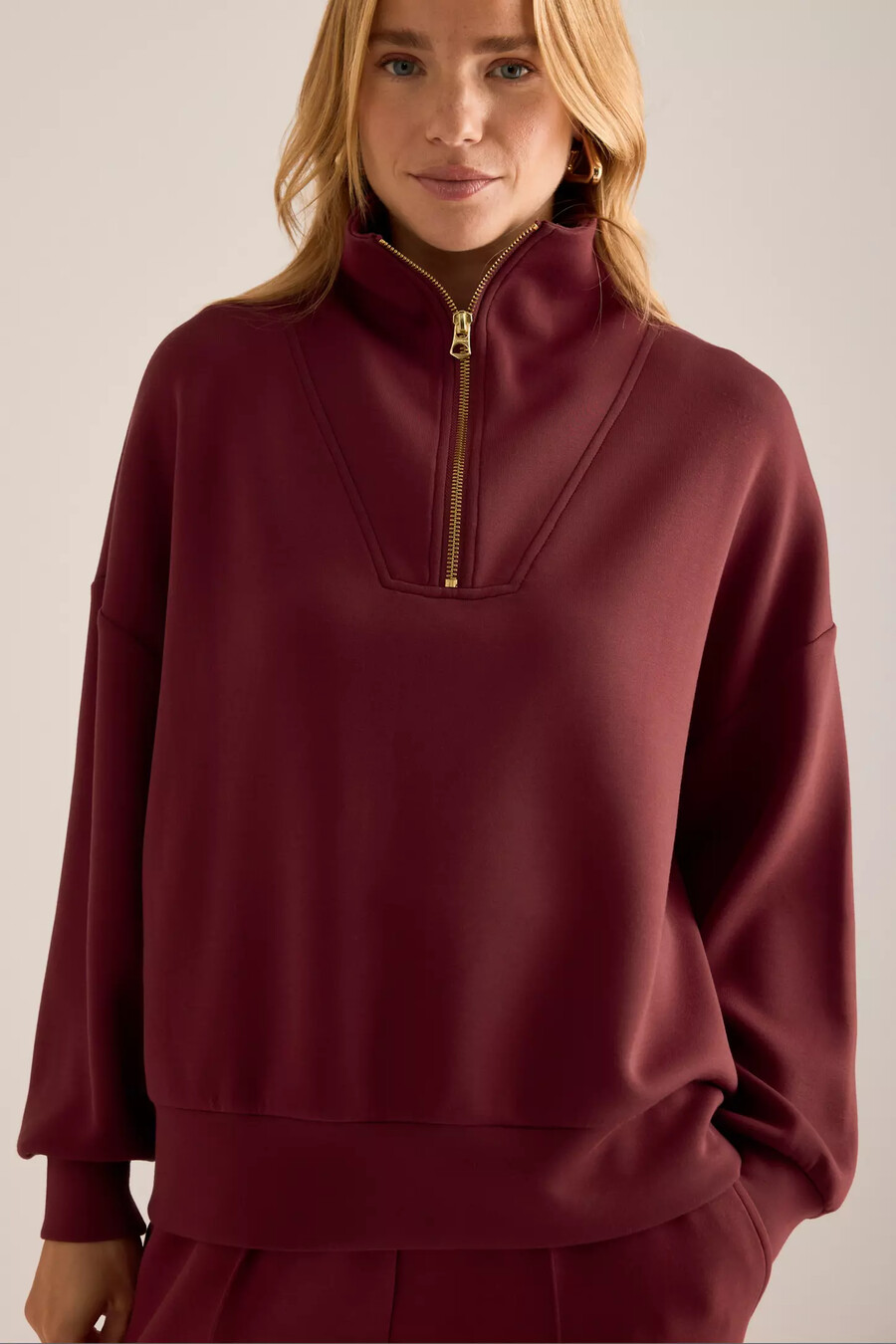 felpa con mezza zip varley hawley
