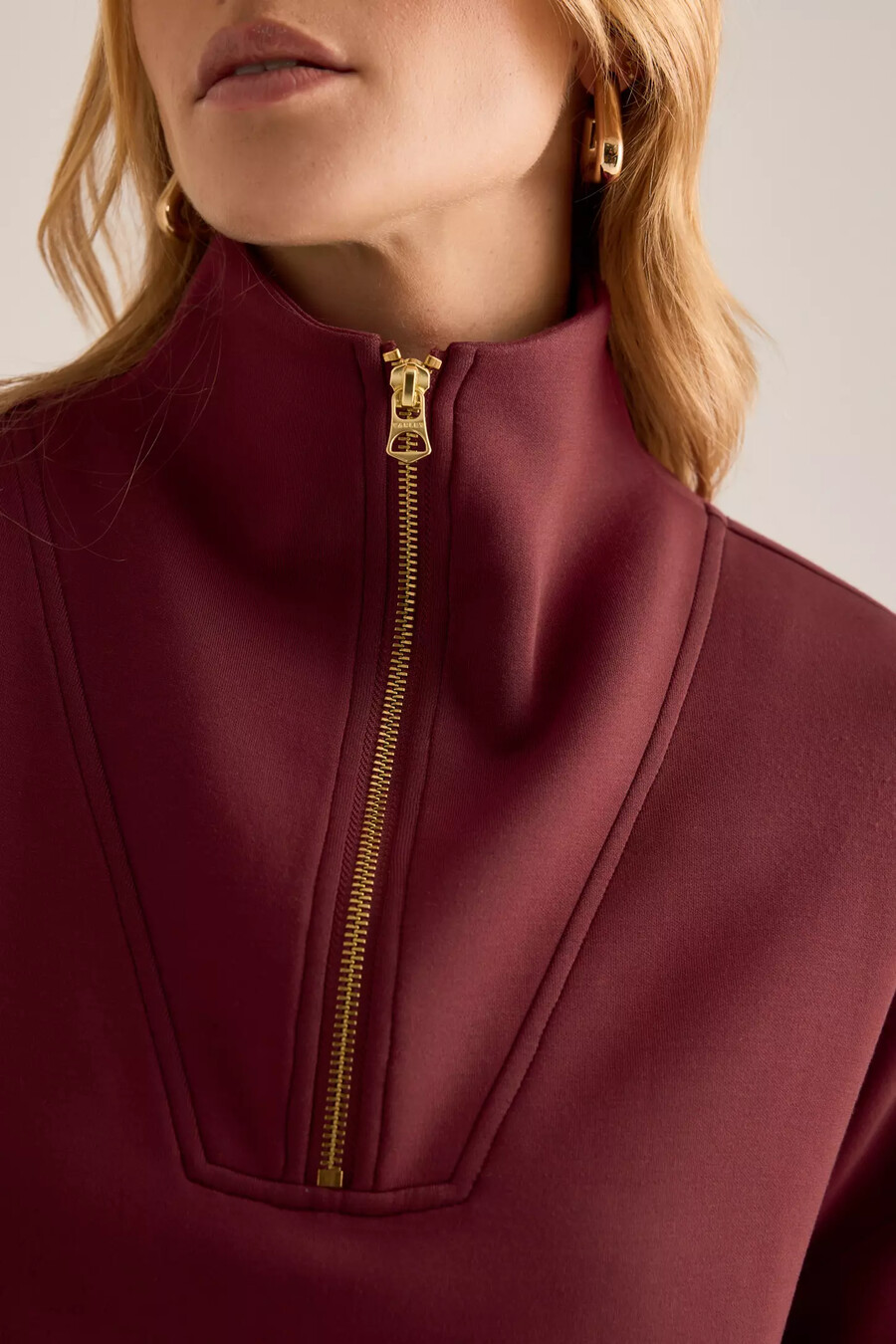 felpa con mezza zip varley hawley