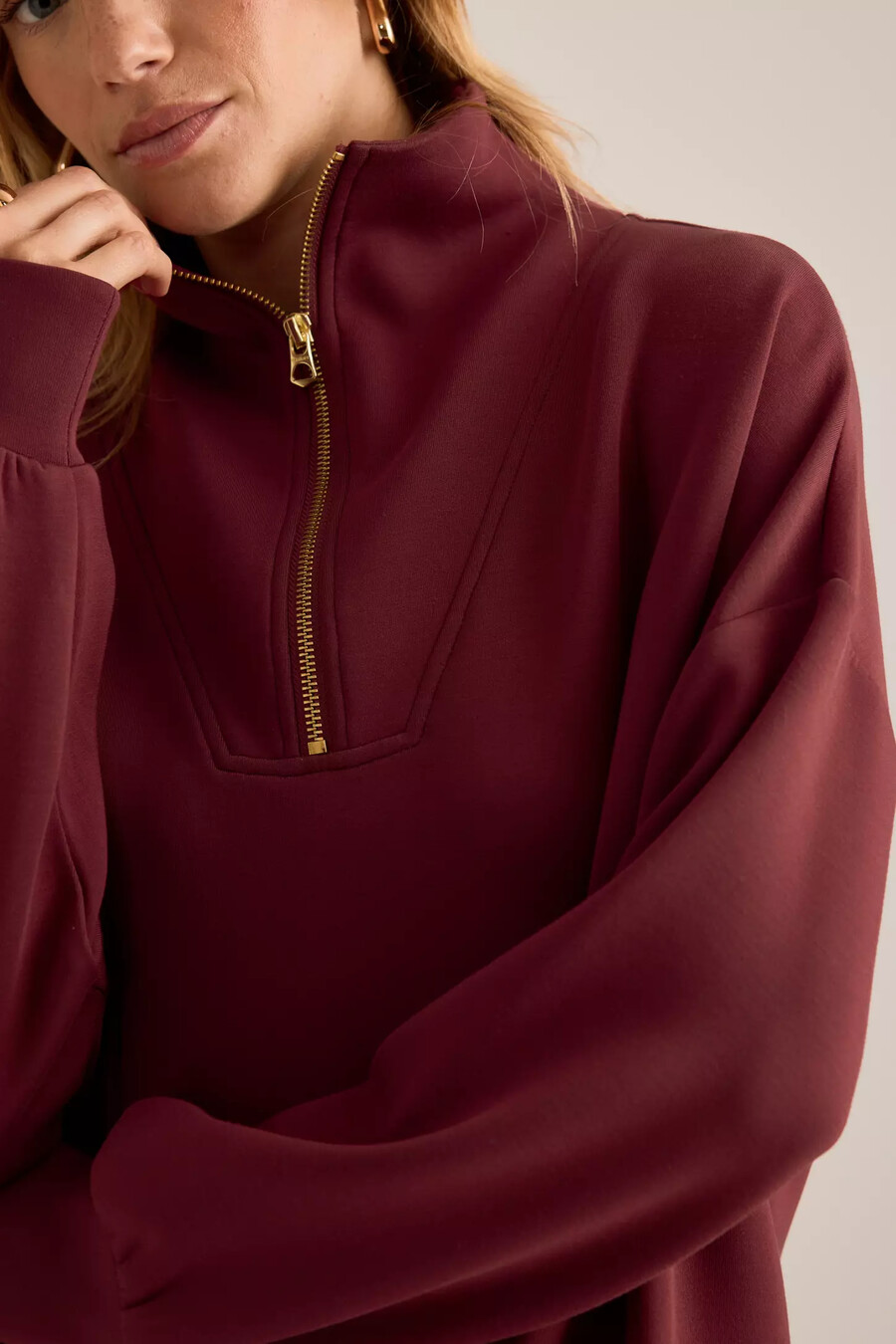 felpa con mezza zip varley hawley