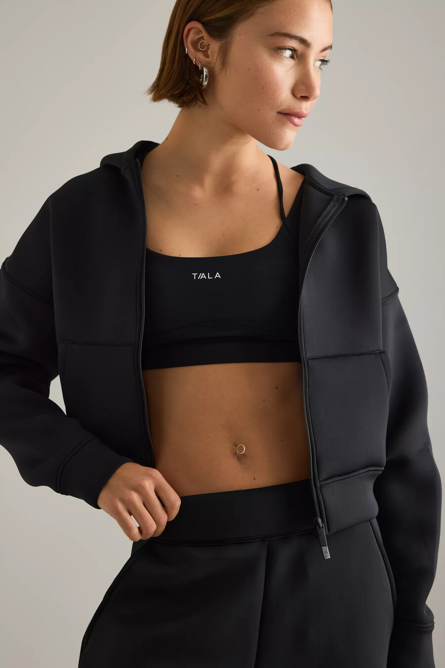 felpa con cappuccio e zip tala spacer