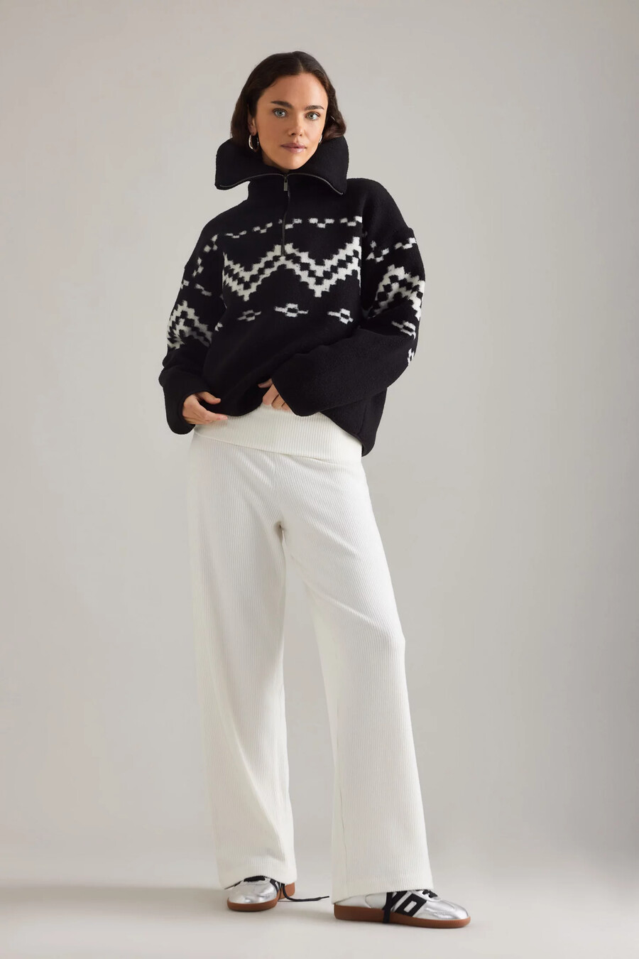 felpa con mezza zip dayna fairisle 4th reckless