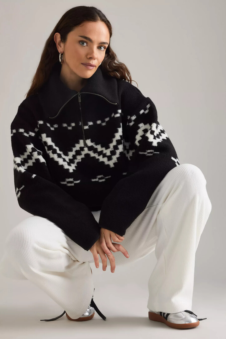 felpa con mezza zip dayna fairisle 4th reckless