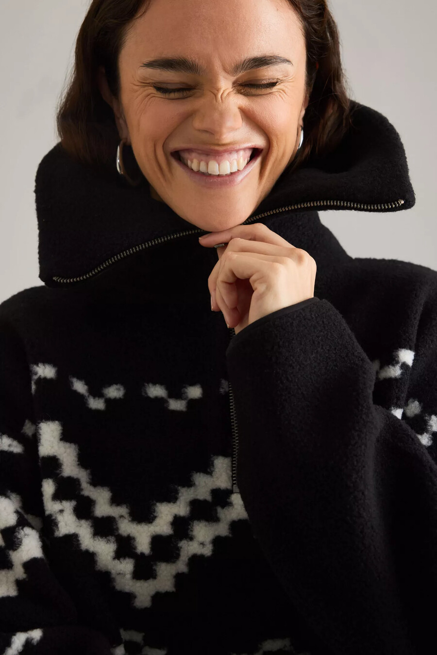 felpa con mezza zip dayna fairisle 4th reckless