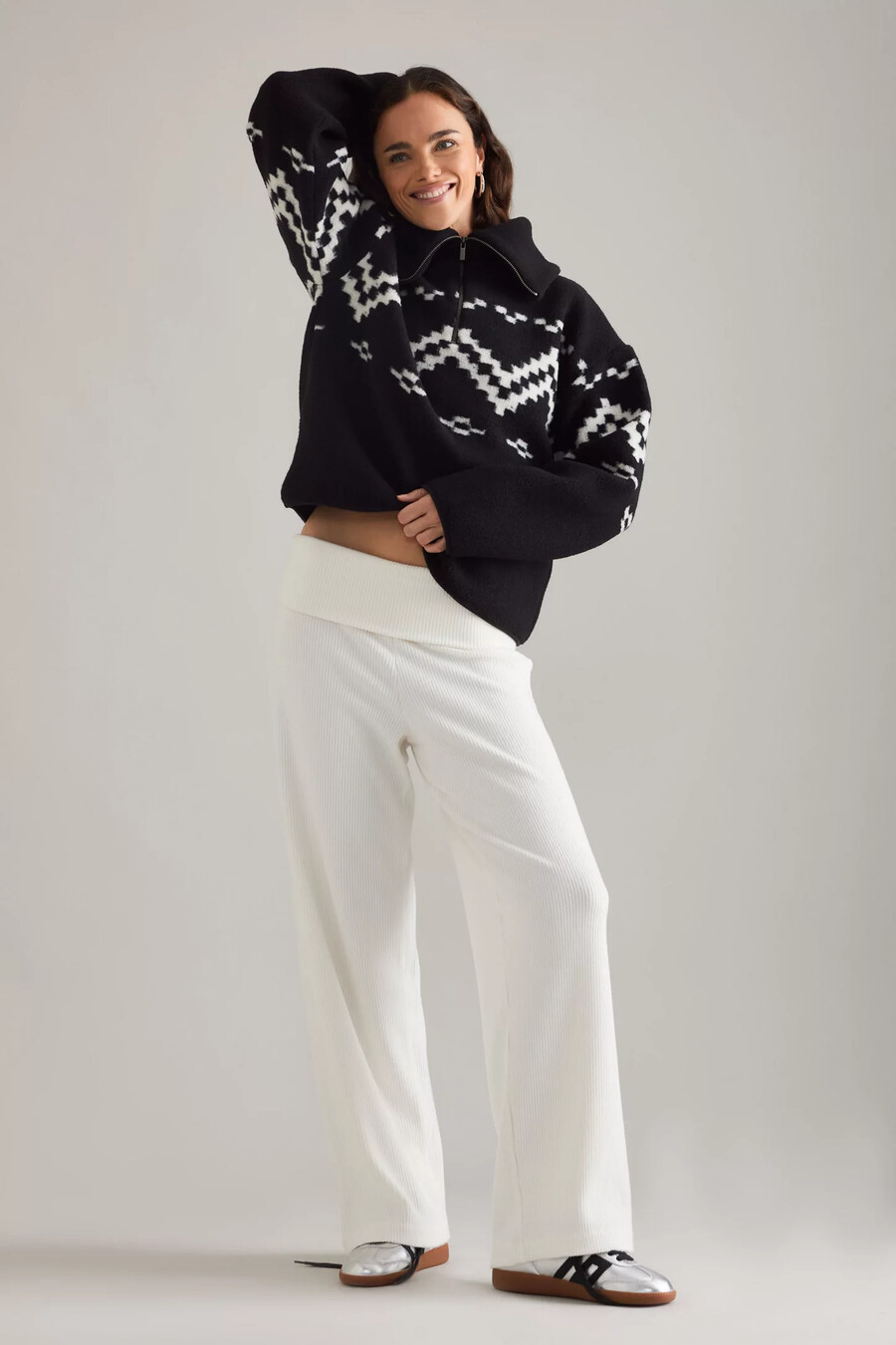 felpa con mezza zip dayna fairisle 4th reckless